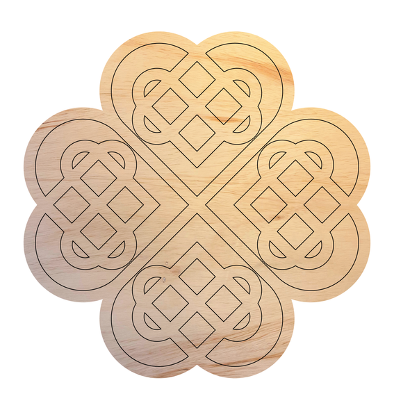 St. Patrick's Day Clover Design Wood Shape, Unfinished Craft Cutout