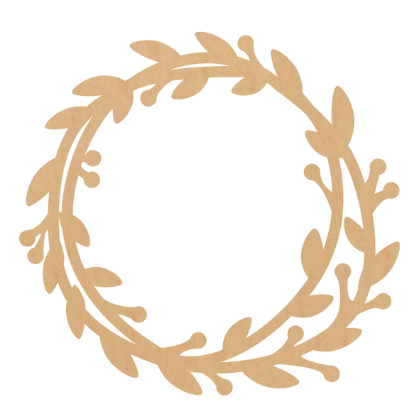 50% Off Fancy Wreath Wood Shape, Unfinished MDF Wreath Cutout