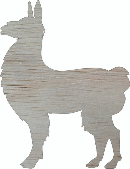 Llama Animal Wood Shape, Unfinished Real Wooden Circle Cutout