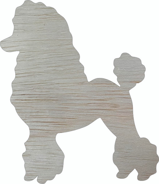 Poodle Dog Wood Shape, Unfinished Animal Wooden Cutout