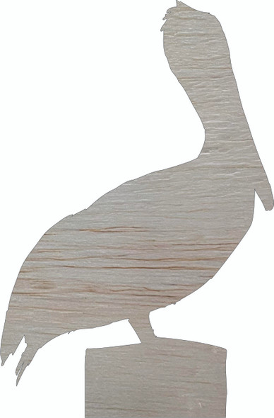 Pelican Bird Wood Shape, Unfinished Animal Wooden Cutout