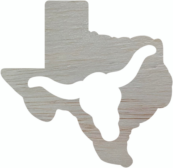 Texas Longhorn Wood Shape, Unfinished Paintable Craft