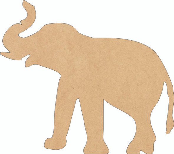Paintable Elephant Craft Cutout, MDF Wall Shape DIY
