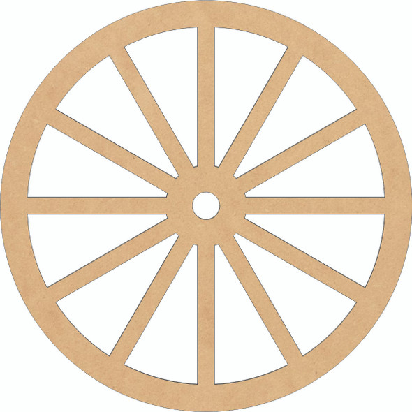 Wagon Wheel Cutout, Unfinished Blank Wagon Wheel Shape