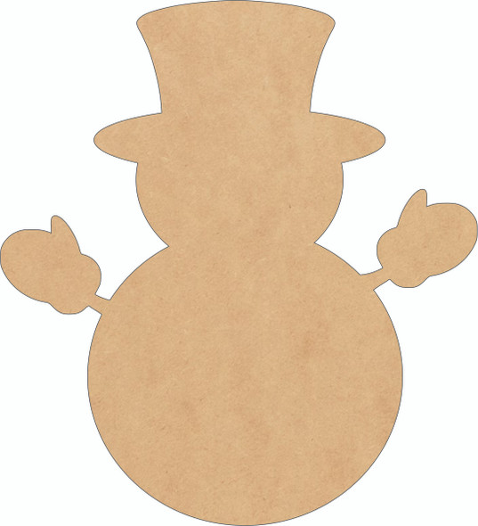 Wooden Snowman with Arms Cutout, Unfinished Door Hanger