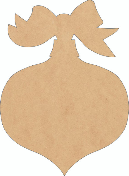 Christmas Ornament with Bow Wood Cutout, MDF Wall Craft