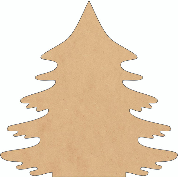 Christmas Tree Wooden Cutout, Unfinished Wall Hanging