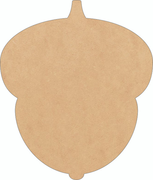 Unfinished Wide Acorn Cutout, Paintable MDF Wall Shape