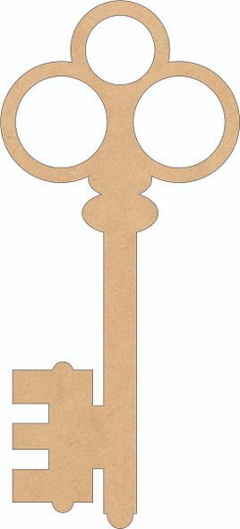 Wooden Key Paintable Shape, Unfinished Wood Key Cutout