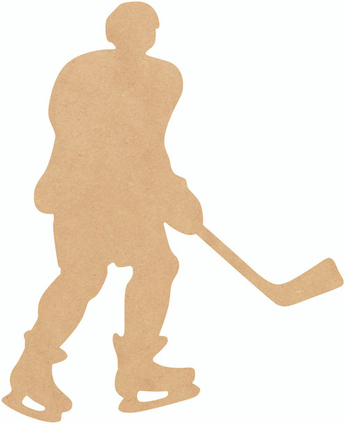 Wooden Hockey Player Shape, Unfinished Hockey Sports Cutout