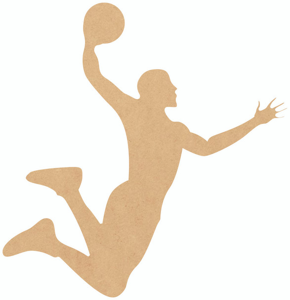 Basketball Player Dunking MDF Shape, Unpainted Sports Craft