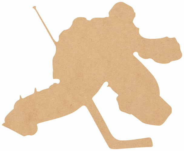 Hockey Goalie MDF Cutout, Paintable Hockey Shape Craft
