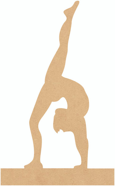 Gymnast On Balance Beam Wood Cutout, Unfinished MDF Craft