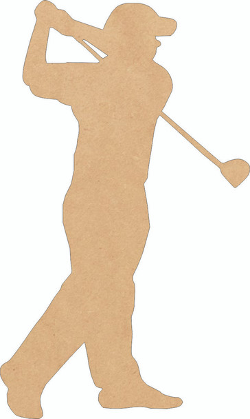 Unfinished Wood Golfer Cutout, Paintable Wall Hanging