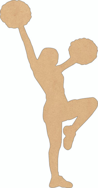 Wood Cheerleader Paintable Cutout, Wooden MDF Craft, DIY