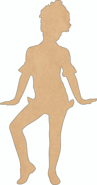 Dancing Girl Wood Cutout, Wooden MDF Kids Craft, VBS