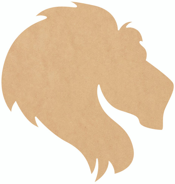 Wood Lion Head Cutout MDF, Unfinished Blank Craft