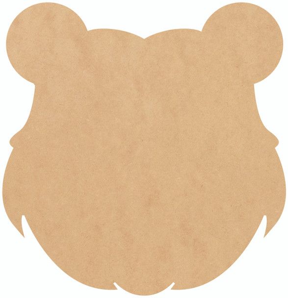 Wooden Bear Head Paintable Cutout, Unfinished Wall Craft