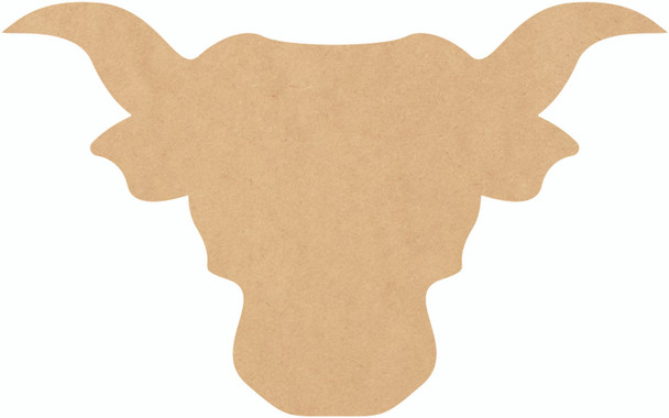 Wooden Bull Mascot DIY Cutout, Unfinished Wood Bull Head
