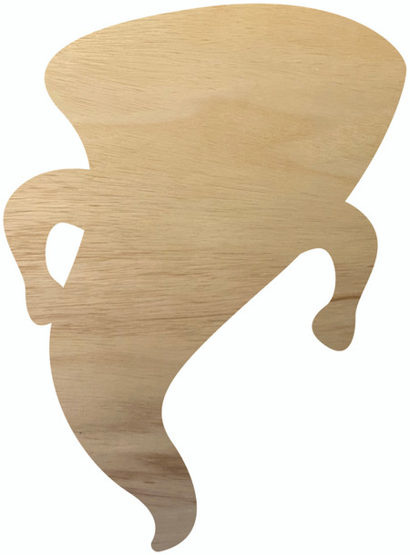 Unfinished Wood Tornado Shape, Paintable Craft Cutout