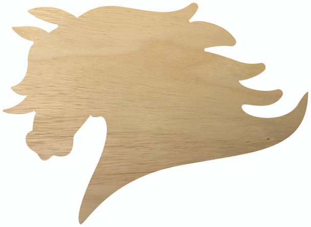 Unpainted Mustang Horse Mascot, Blank Wooden Cutout