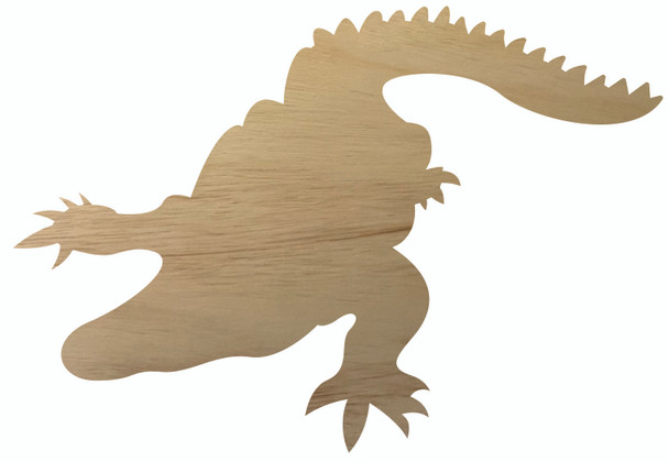 Unfinished Alligator Wood Cutout, Paintable Craft Real Wood