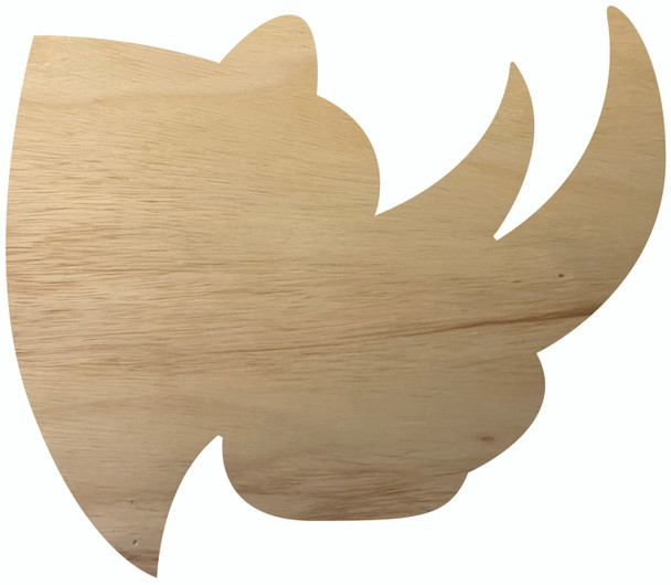 Wooden Rhino Head Door Hanger, Paintable Mascot Craft