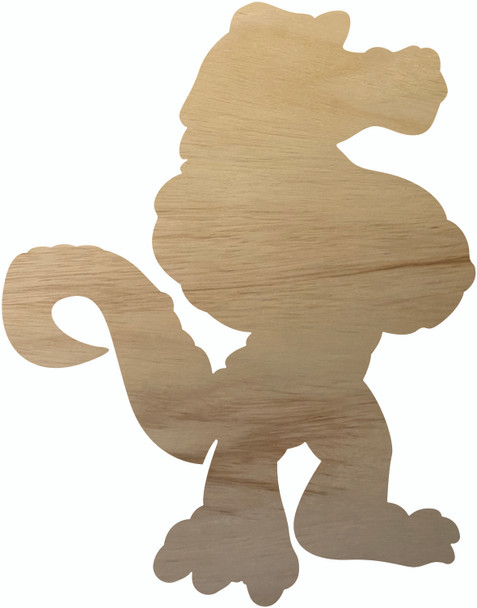 Wooden Gator Mascot Shape, Unfinished Gator Craft Cutout