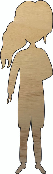 Lady Craft Wood Cutout, Paintable Wall Hanging Girl Shape