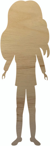 Lady Wooden Craft Cutout, DO IT YOURSELF Paintable Girl