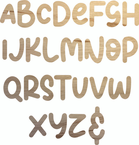 unfinished wood fun letters kids font shadow beamer alphabet