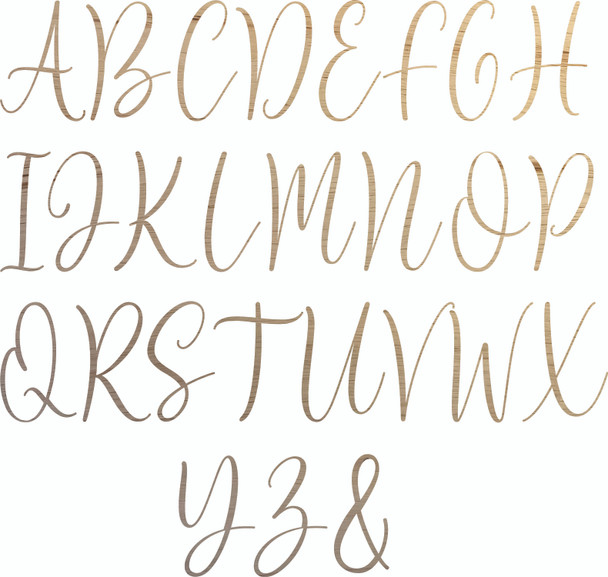 Unpainted Wood Letters, Alphabet Letter Rebecca Font, DIY