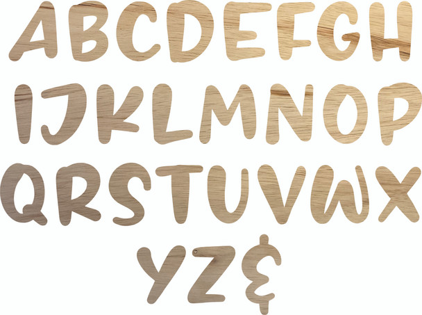 Unpainted Wooden Large Letters, Paintable Brownie Buster