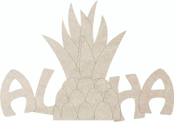 Unfinished Aloha Pineapple MDF Shape, Wooden Craft DIY Cutout