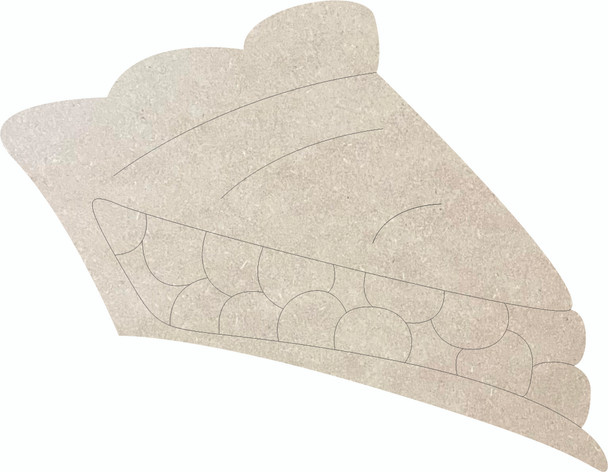 Blank Slice of Pie MDF Shape, Unfinished Paint by Line Craft