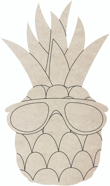 Cool Pineapple Wood Cutout, Unfinished Wooden Summer Shape
