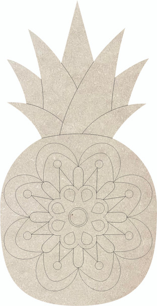 Pineapple Mandala Craft Cutout, Wooden Paint by Line Shape