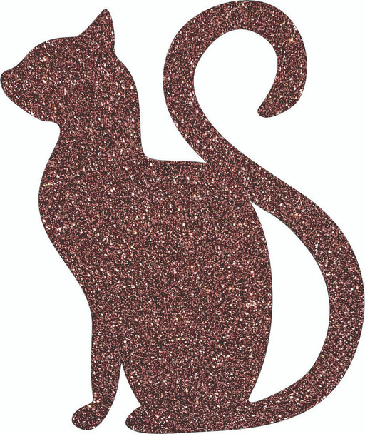 Cat with Tail Acrylic Cutout, Glitter and Mirror Craft