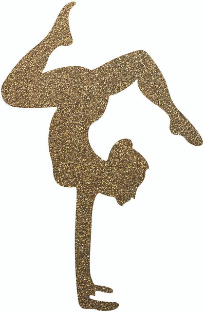 Gymnast Doing Handstand Acrylic Cutout, Glitter Acrylic Shape