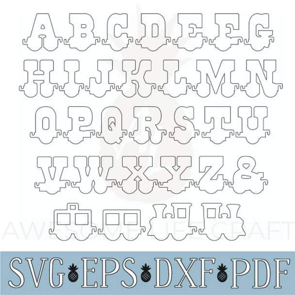 SVG Train Letter Bundle 31 Shape Files, EPS Download Alphabet