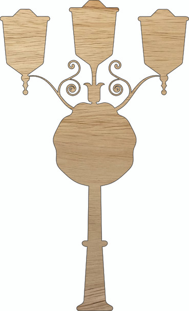 Wooden Street Lamps Christmas Cutout, DIY Holiday Craft