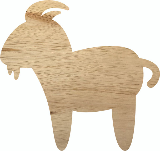 Wooden Goat Craft Cutout, Unfinished Wood Goat Animal Shape, DIY