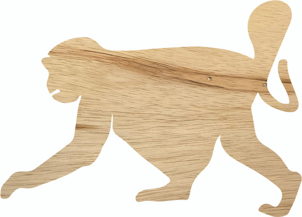 Wooden Monkey Cutout, Unfinished Wood Monkey Craft Shape, DIY