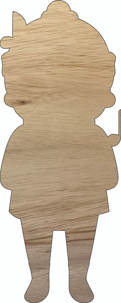 Christmas Carol Boy Wood Cutout, Unfinished Holiday Shape, DIY