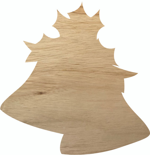 Wood Christmas Bells with Mistletoe Cutout, Blank Holiday Shape