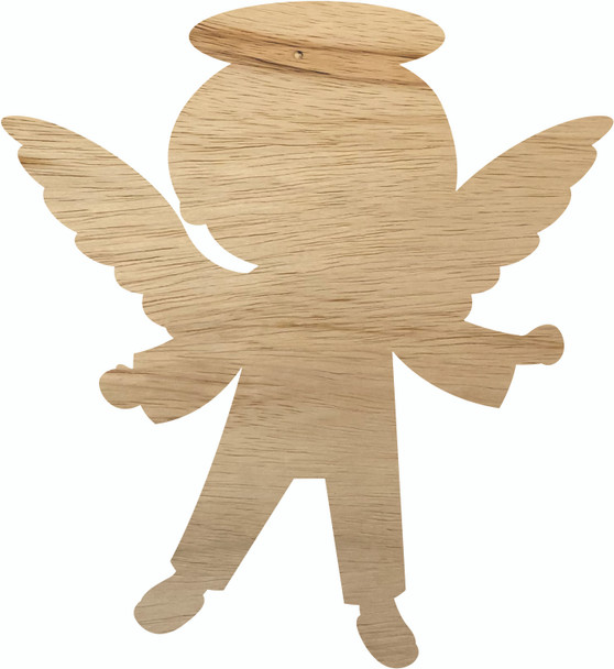 Christmas Kid Angel Wood Shape, Unpainted Angel Craft Cutout, Paintable