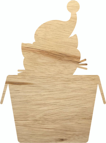 Cat in the Box Christmas Cutout, Unpainted Wood Holiday Shape, DIY