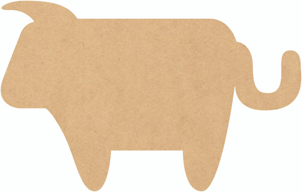 Wood Cute Bull Craft MDF Shape, Paintable Blank Cow Cutout