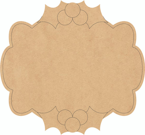 Unfinished Christmas Label Cutout, Wooden Plaque Shape, PBL