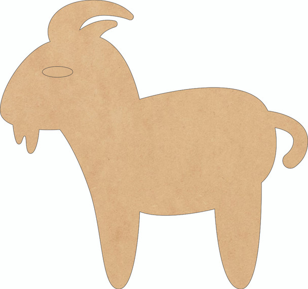 Unfinished Goat Shape, Wooden Blank Farm Shape, MDF